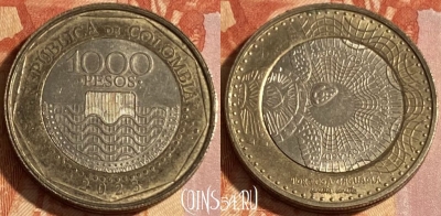 Колумбия 1000 песо 2023 года, KM# 299, 285r-044 ♛