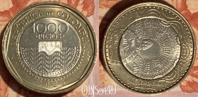 Колумбия 1000 песо 2023 года, KM# 299, 499р-113 ♛