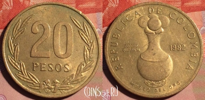 Колумбия 20 песо 1982 года, KM# 271, 121d-071