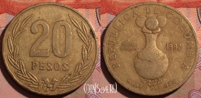 Колумбия 20 песо 1982 года, KM# 271, 215b-134