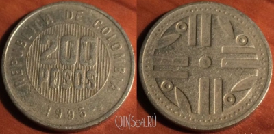 Колумбия 200 песо 1995 года, KM# 287, 047-120