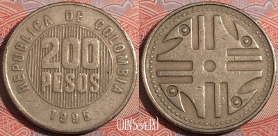 Колумбия 200 песо 1995 года, KM# 287, a146-037