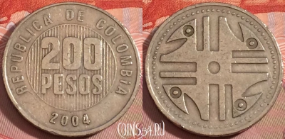 Колумбия 200 песо 2004 года, KM# 287, 106b-001