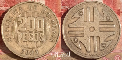 Колумбия 200 песо 2004 года, KM# 287, 220-043
