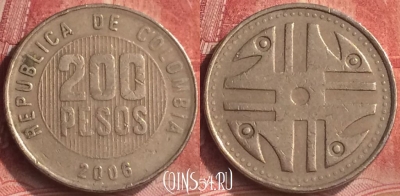 Колумбия 200 песо 2006 года, KM# 287, 189m-076