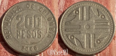 Колумбия 200 песо 2006 года, KM# 287, 252r-132