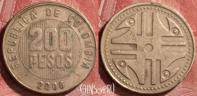 Колумбия 200 песо 2006 года, KM# 287, 257l-052