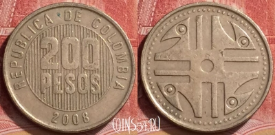 Колумбия 200 песо 2008 года, KM# 287, 137l-017