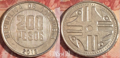 Колумбия 200 песо 2012 года, KM# 287, 157a-014