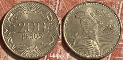 Колумбия 200 песо 2013 года, KM# 297, 144r-066