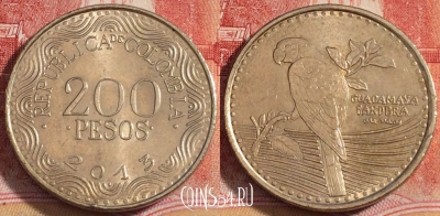 Колумбия 200 песо 2013 года, KM# 297, 257-096