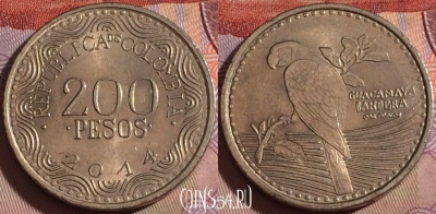 Колумбия 200 песо 2014 года, KM# 297, 138b-109