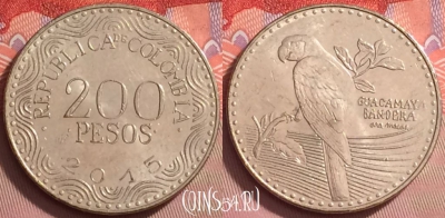 Колумбия 200 песо 2015 года, KM# 297, 125j-112