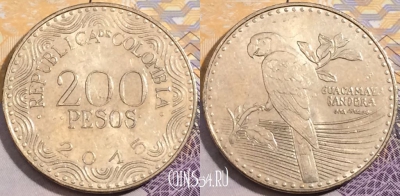 Колумбия 200 песо 2015 года, KM# 297, a159-107
