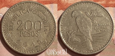 Колумбия 200 песо 2015 года, KM# 297, 224r-029