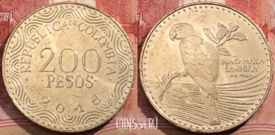 Колумбия 200 песо 2016 года, KM# 297, 208-075
