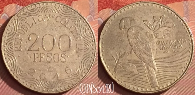 Колумбия 200 песо 2016 года, KM# 297, 307l-094