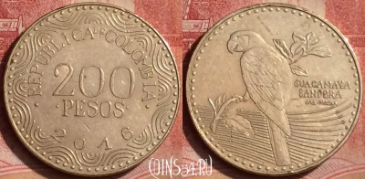 Колумбия 200 песо 2016 года, KM# 297, 395-125
