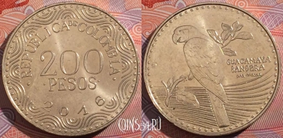 Колумбия 200 песо 2016 года, KM# 297, a099-020