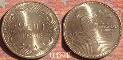 Колумбия 200 песо 2017 года, KM# 297, 116i-070