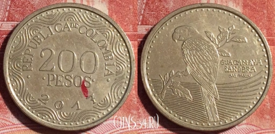 Колумбия 200 песо 2017 года, KM# 297, 129c-113