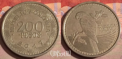 Колумбия 200 песо 2017 года, KM# 297, 326-013