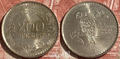 Колумбия 200 песо 2023 года, KM# 297, 238r-006 ♛