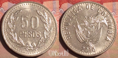 Колумбия 50 песо 2010 года, KM# 283.2a, 209a-138