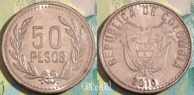 Колумбия 50 песо 2010 года, KM# 283.2a, a090-144