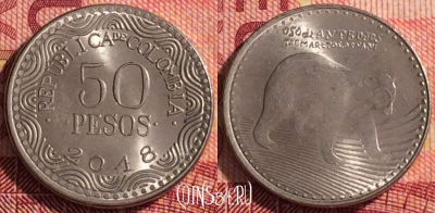 Колумбия 50 песо 2018 года, KM# 295, 285i-142