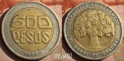 Колумбия 500 песо 1994 года, KM# 286, 203s-073