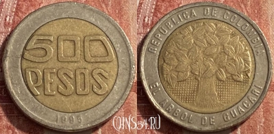 Колумбия 500 песо 1995 года, KM# 286, 462q-400
