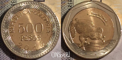 Колумбия 500 песо 2015 года, KM# 298, UNC, 161-101