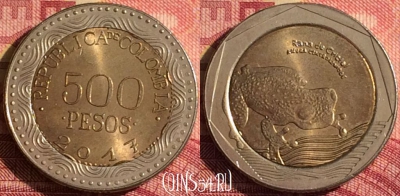 Колумбия 500 песо 2017 года, KM# 298, 326i-041