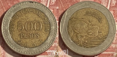 Колумбия 500 песо 2017 года, KM# 298, 356r-104 ♛