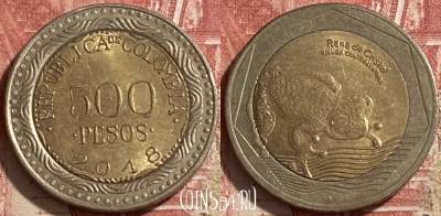 Колумбия 500 песо 2018 года, KM# 298, 237r-095