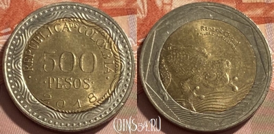 Колумбия 500 песо 2018 года, KM# 298, 495р-032 ♛