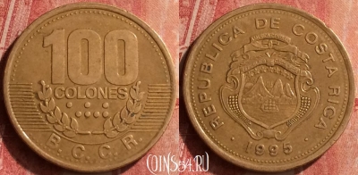 Коста-Рика 100 колонов 1995 года, KM# 230, 375n-041