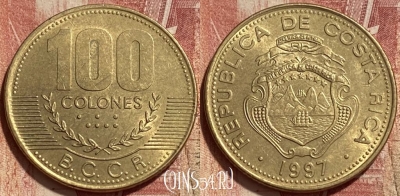Коста-Рика 100 колонов 1997 года, KM# 230a, 419q-050 ♛