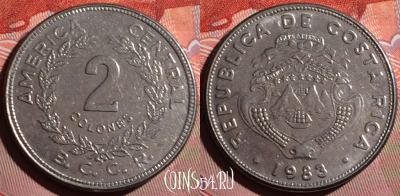 Коста-Рика 2 колона 1983 года, KM# 211.1, 163f-028