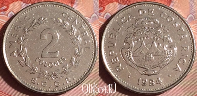 Коста-Рика 2 колона 1984 года, KM# 211.2, 170g-012