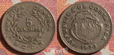 Коста-Рика 5 сентимо 1973 года, KM# 184.3, 348-108