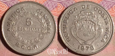 Коста-Рика 5 сентимо 1978 года, KM# 184.2, 162g-087
