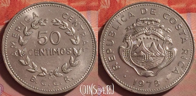 Коста-Рика 50 сентимо 1978 года, KM# 189.3, 296j-044