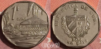 Куба 1 песо 2000 года, KM# 579, 343-135