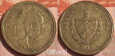 Куба 1 песо 2017 года, KM# 347, 304r-108 ♛
