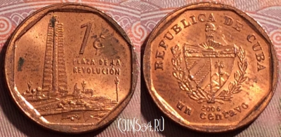 Куба 1 сентаво 2006 года, KM# 729, 245a-033