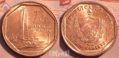 Куба 1 сентаво 2012 года, KM# 729, 125b-034