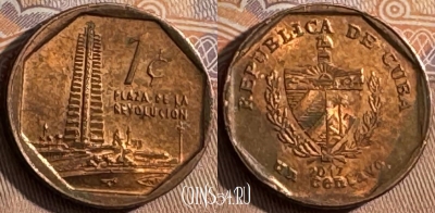 Куба 1 сентаво 2017 года, KM# 729, 440s-048