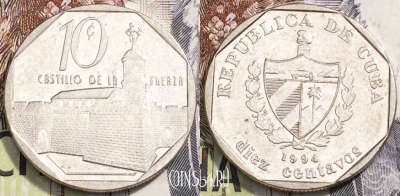 Куба 10 сентаво 1994 года, KM# 576, 112-002